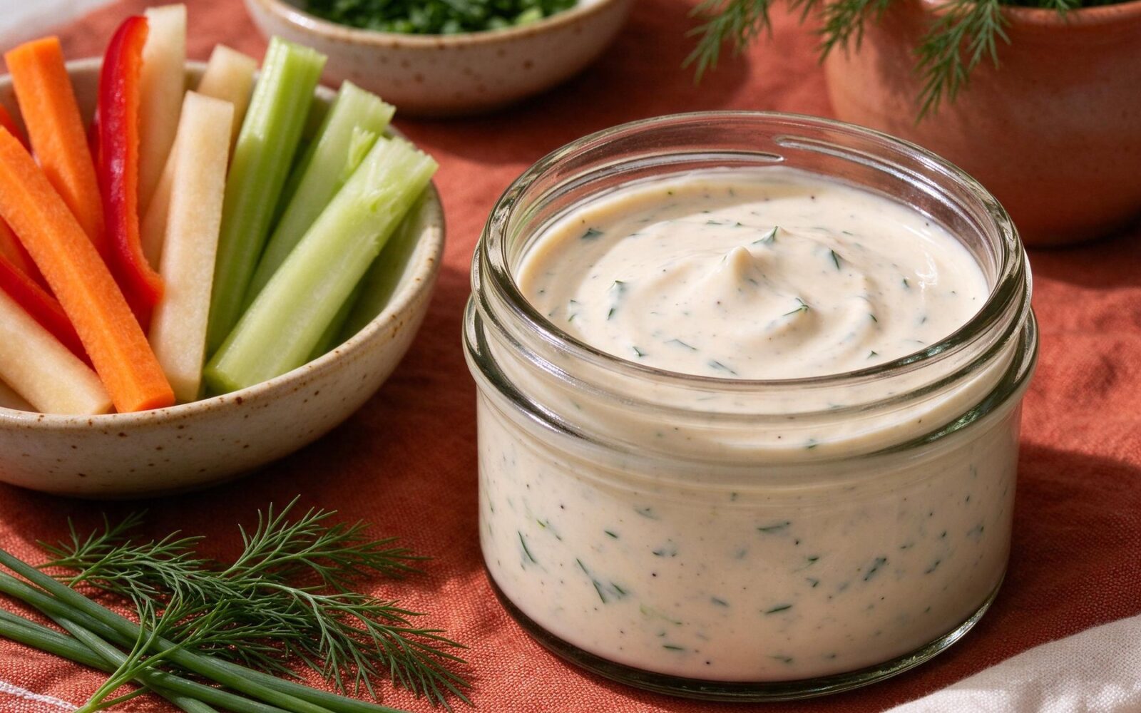 Homemade Buttermilk Ranch Dressing — Creamy buttermilk ranch with fresh dill, chives and parsley