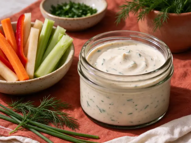 Homemade Buttermilk Ranch Dressing — Creamy buttermilk ranch with fresh dill, chives and parsley